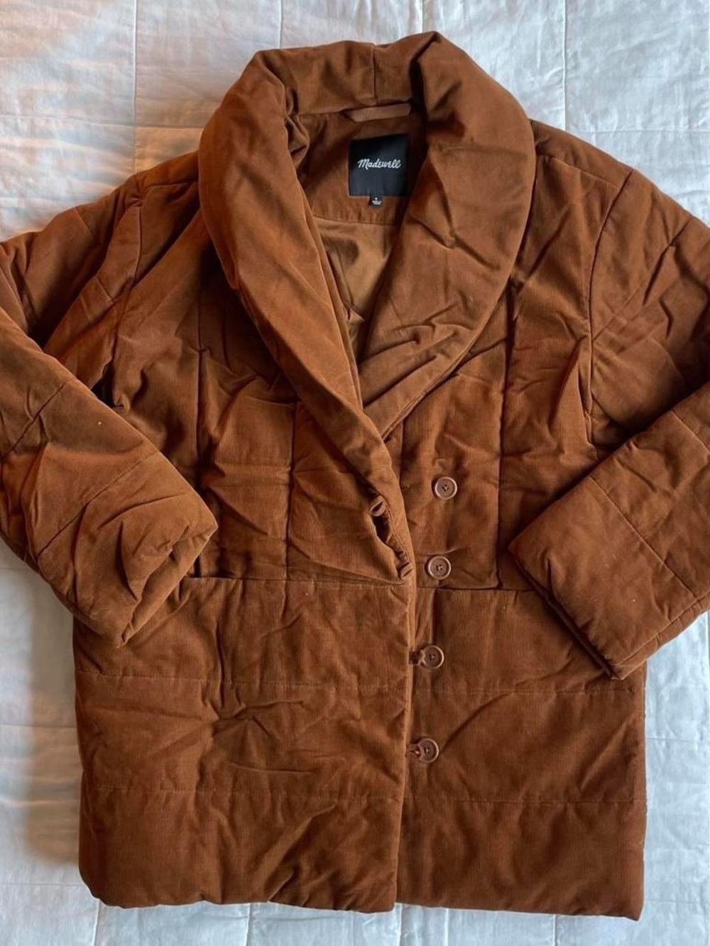 Madewell Quilted Puffer Blazer Brown Jacket - S